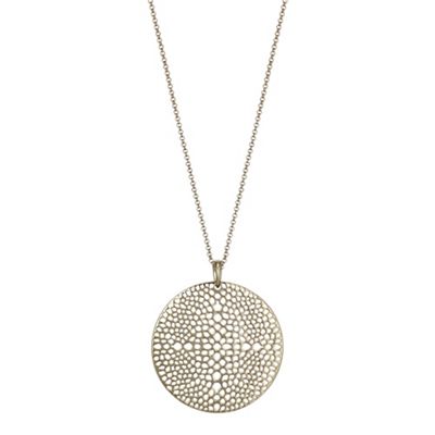 Gold filigree disc pendant necklace